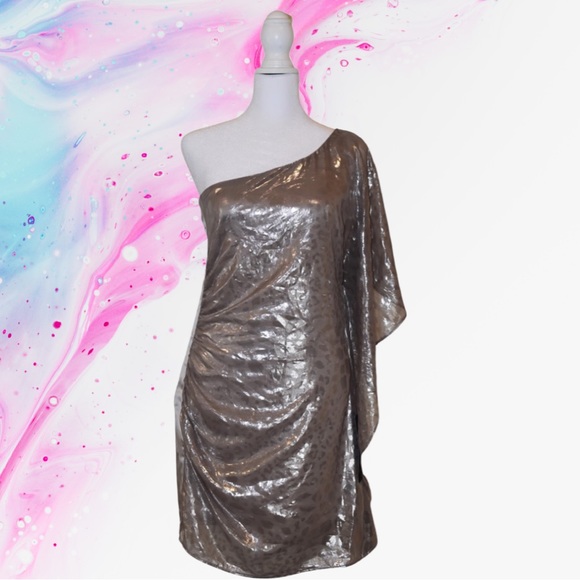 Bebe 1-Shoulder Drama SLV Dress - Picture 1 of 16
